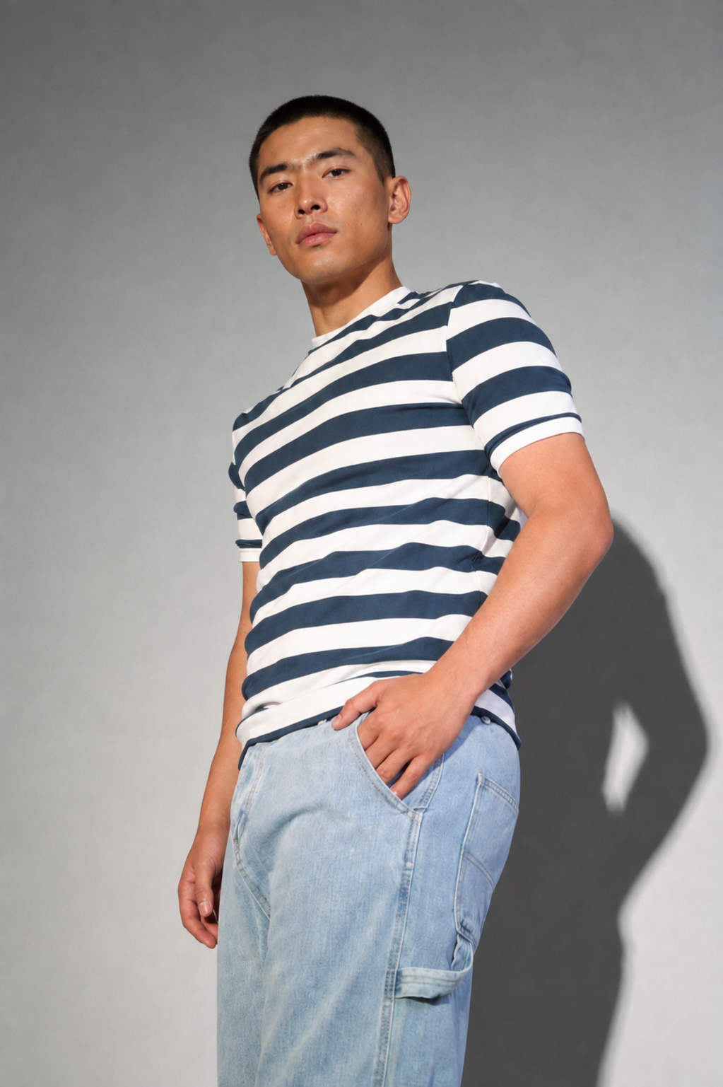 Quiet Lines Tee - Blue - Image 12