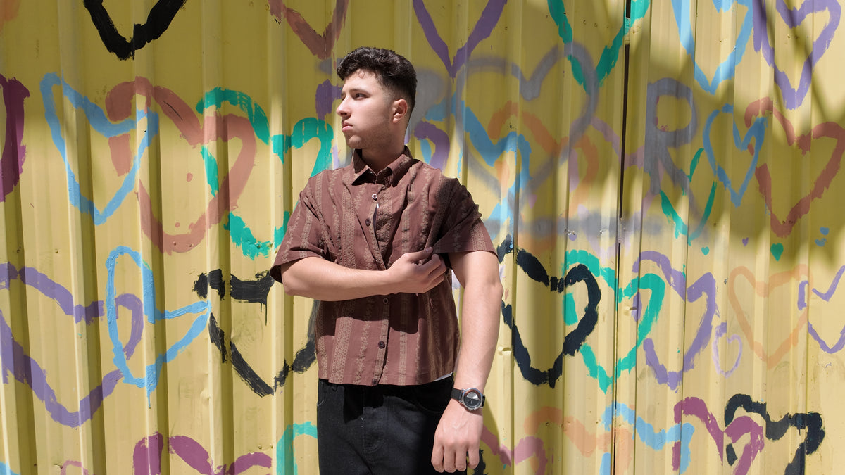 NINN-Naqsh-Shirt - Brown with Beige Pattern - Product photo 3
