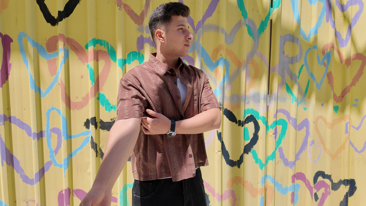NINN-Naqsh-Shirt - Brown with Beige Pattern - Product photo 4