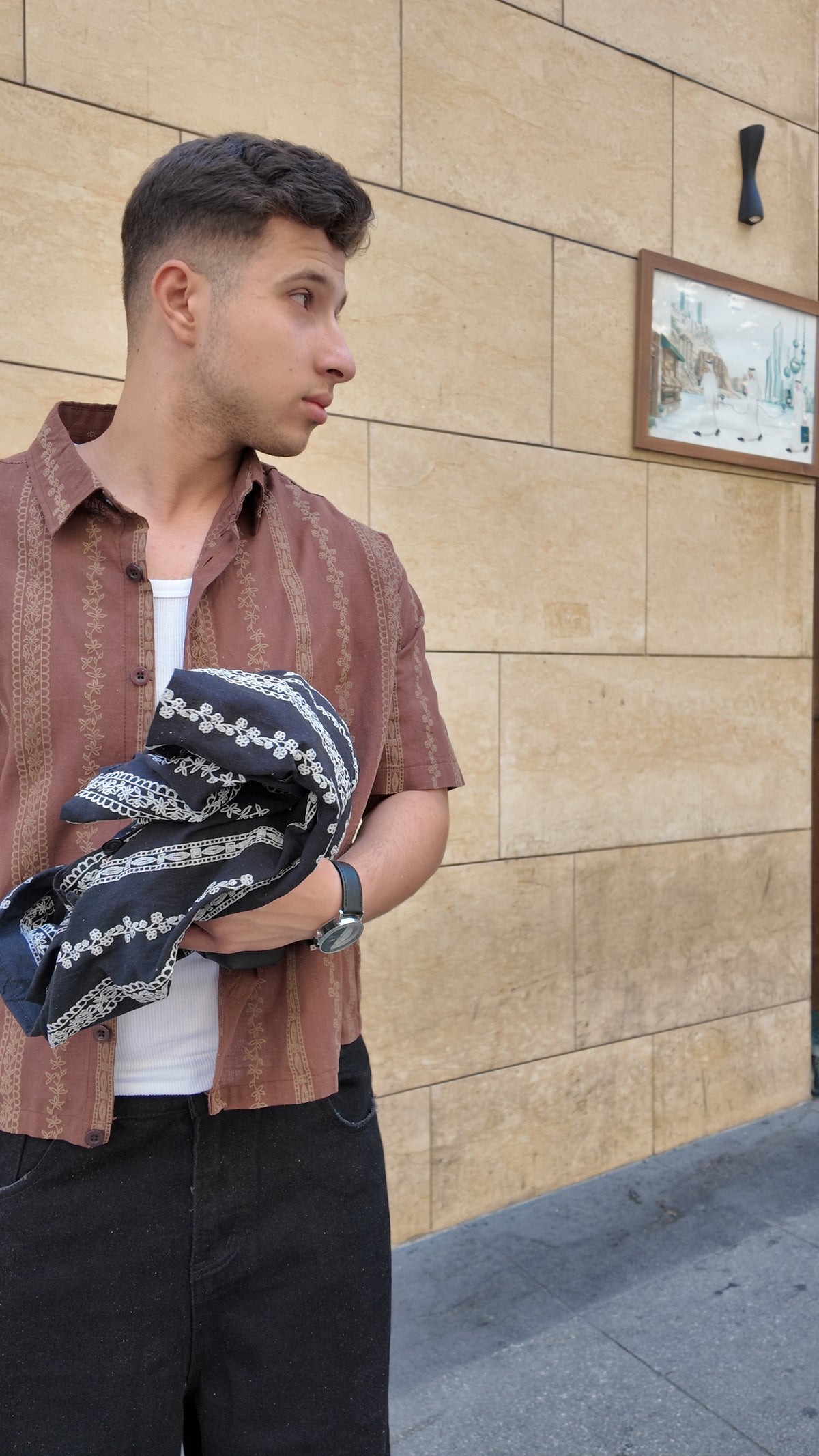 NINN-Naqsh-Shirt - Brown with Beige Pattern - Product photo 8