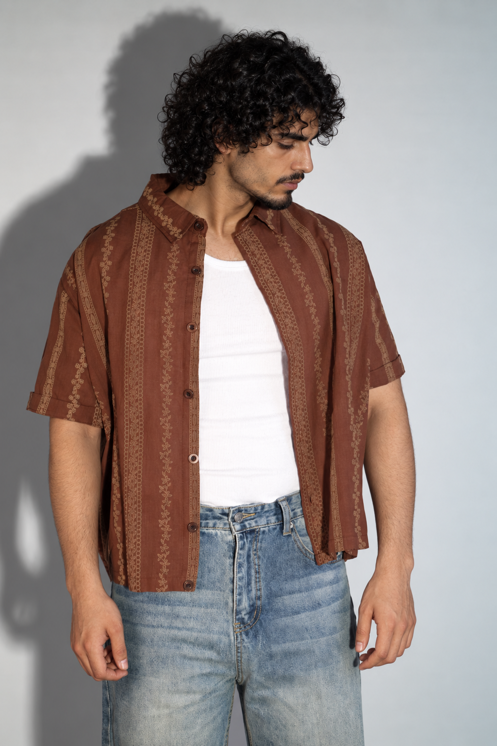NINN-Naqsh-Shirt - Brown with Beige Pattern - Product photo 13