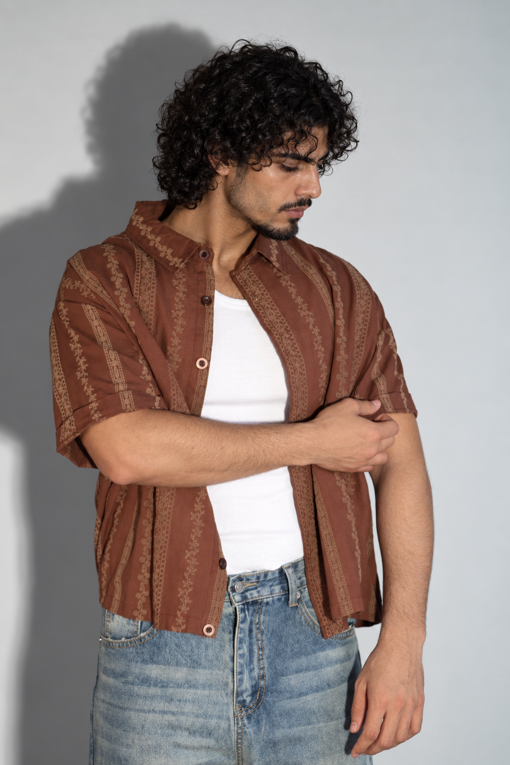 NINN-Naqsh-Shirt - Brown with Beige Pattern - Product photo 14