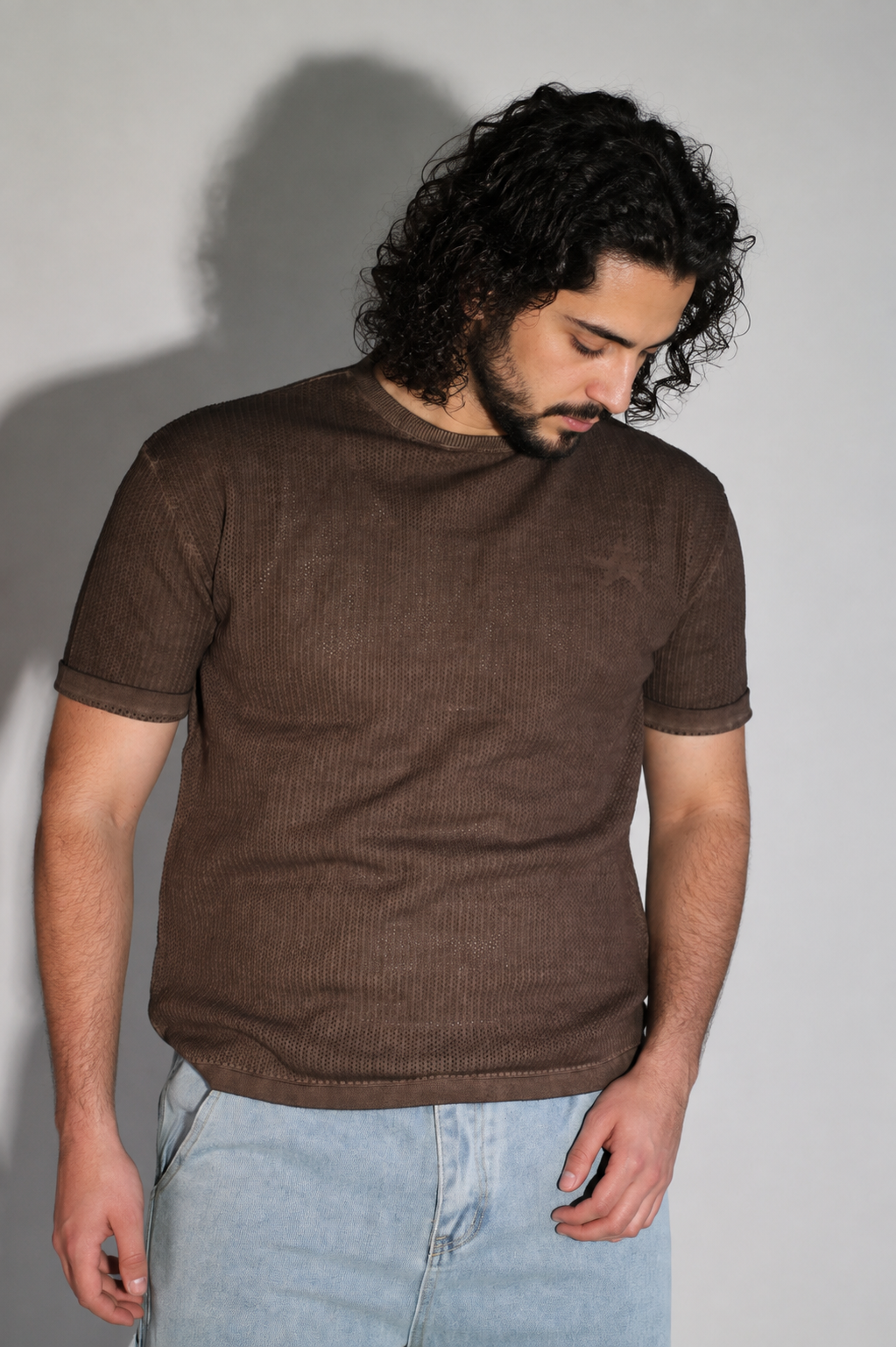 Origin Textured Knit Tee - Brown - Image 10