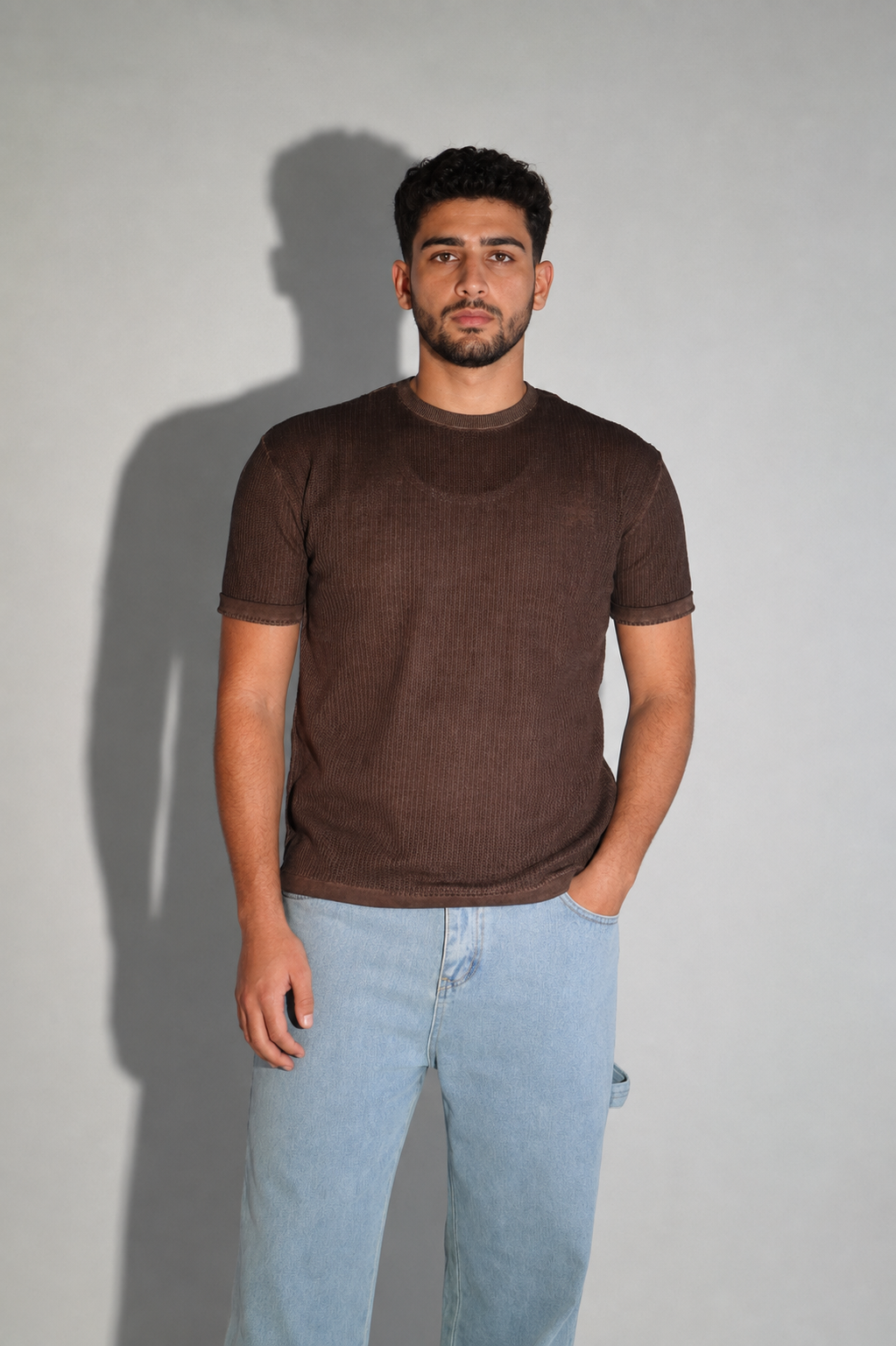 Origin Textured Knit Tee - Brown - Image 13