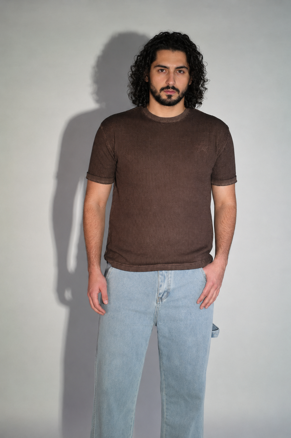 Origin Textured Knit Tee - Brown - Image 14