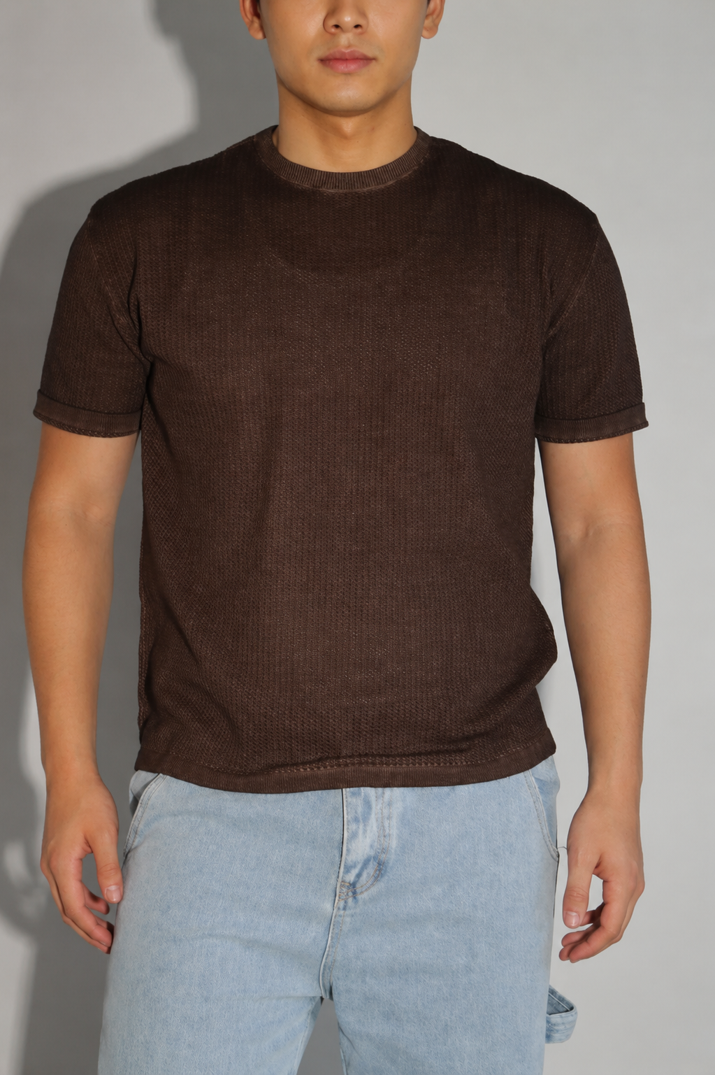 Origin Textured Knit Tee - Brown - Image 15