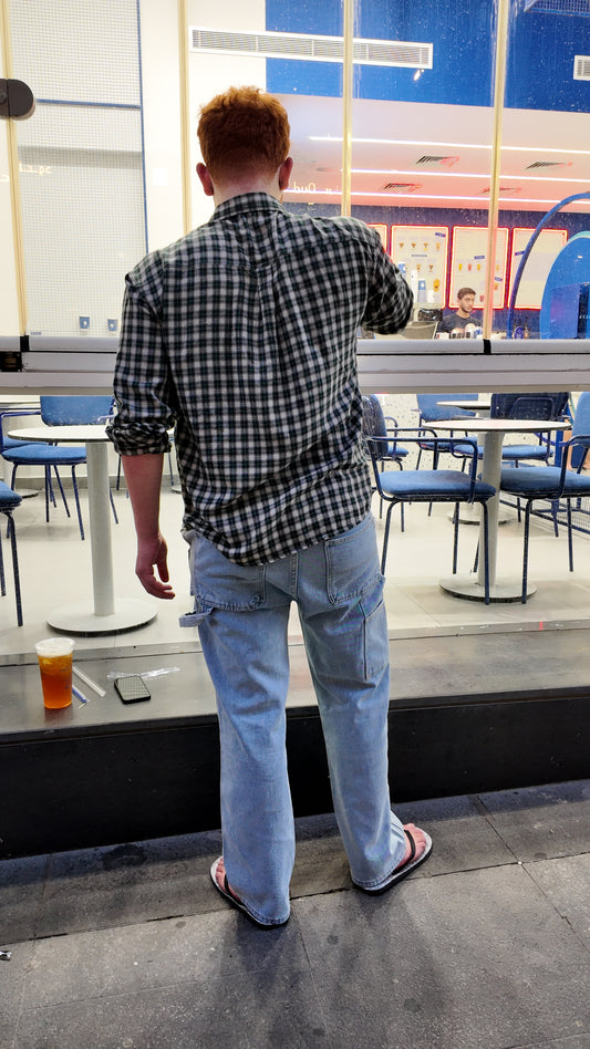 Utility Relaxed Jeans - Light Blue - Image 1