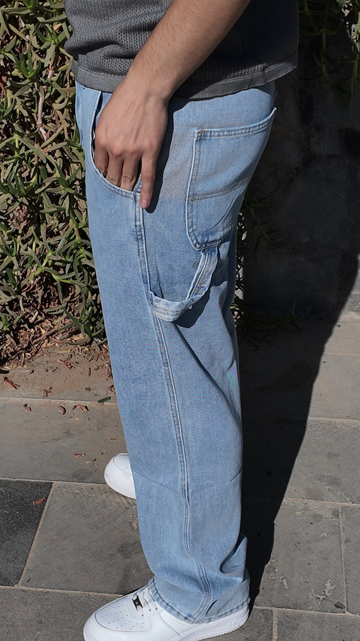 Utility Relaxed Jeans - Light Blue - Image 5