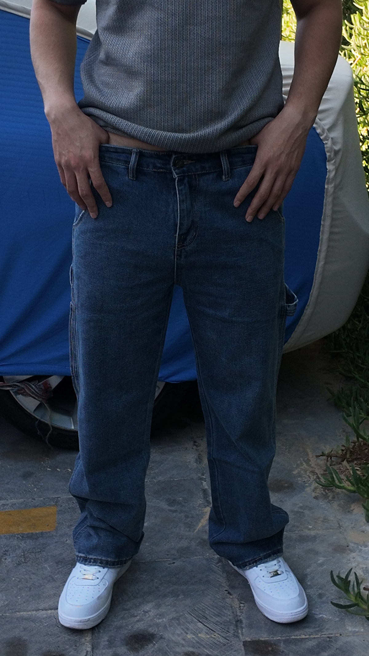 Utility Relaxed Jeans - Medium Blue - Image 7